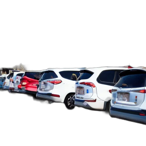 car, 3d render, humans, parked transparent PNG cut-out