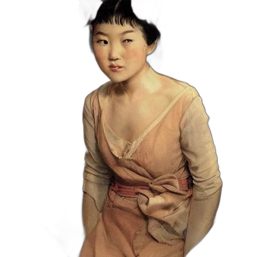 dress, face, staff, jewelry transparent PNG cut-out