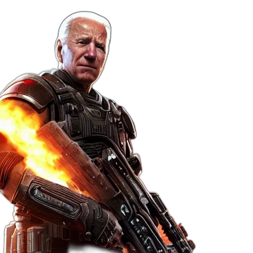 weapon, robot, concept art, pixel art, joe, biden, punisher, gears transparent PNG cut-out
