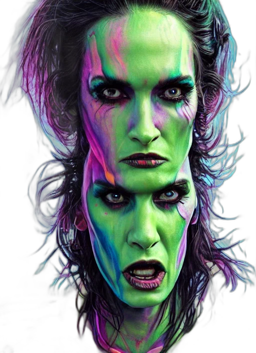 face, mask, comic book art, photorealistic, concept art, fantasy art, neon lights, outer space transparent PNG cut-out