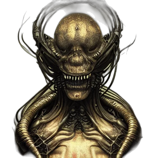 creature, mask, face, hair, concept art, photorealistic, fantasy art, comic book art transparent PNG cut-out