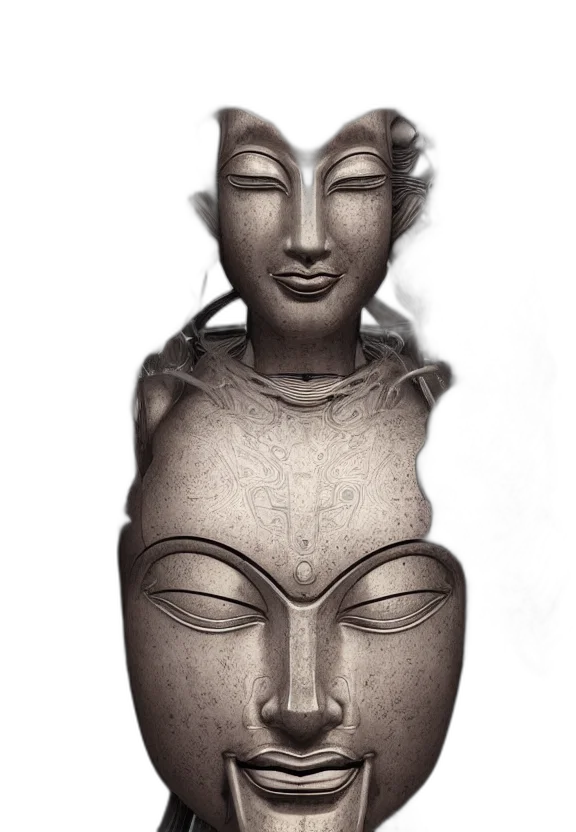 mask, face, crown, jewelry, pencil sketch, photorealistic, concept art, 3d render transparent PNG cut-out