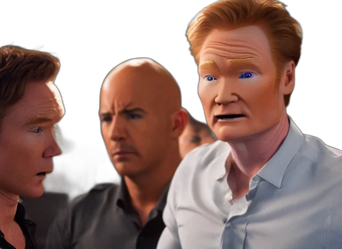 face, 3d render, fire, fast, furious, conan, brien, brian transparent PNG cut-out