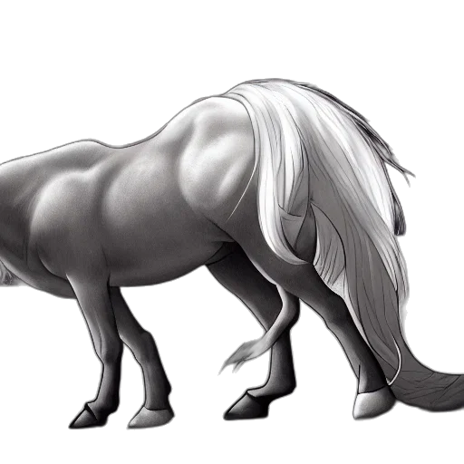 animal, dragon, creature, concept art, fantasy art, photorealistic, 3d render, horse transparent PNG cut-out