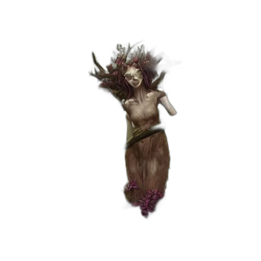 creature, hair, staff, concept art transparent PNG cut-out