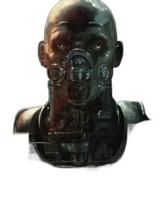 robot, mask, face, weapon transparent PNG cut-out