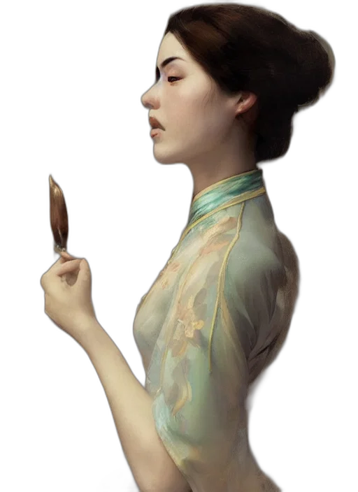 staff, jewelry, dress, face, photorealistic, oil painting, concept art, fantasy art transparent PNG cut-out