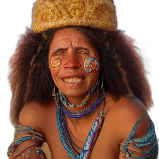 jewelry, face, mask, staff, photorealistic, oil painting, portrait, happy transparent PNG cut-out
