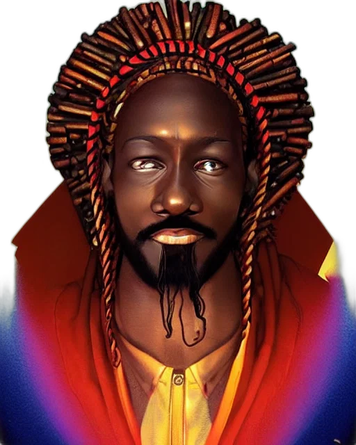 face, crown, staff, fantasy art transparent PNG cut-out