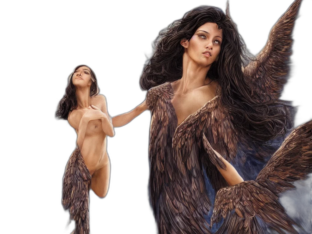 hair, dress, creature, concept art, photorealistic, fantasy art, beautiful, rumanian transparent PNG cut-out