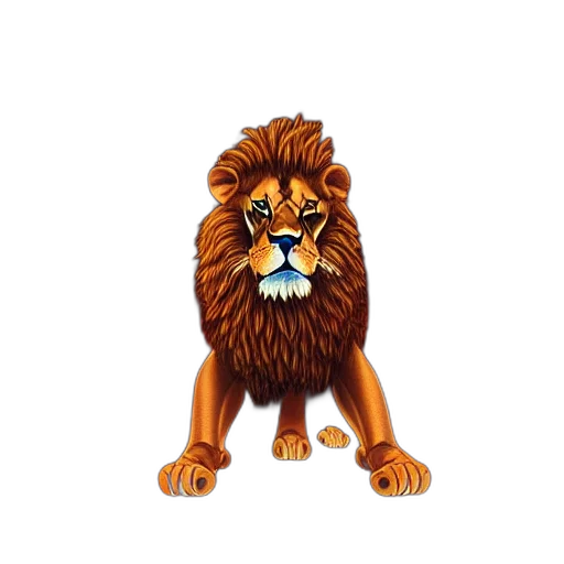animal, crown, staff, 3d render transparent PNG cut-out