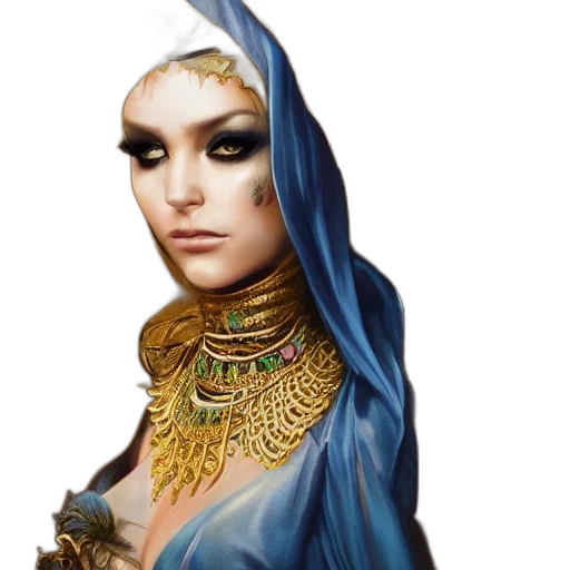 jewelry, crown, face, dress, fantasy art, concept art, photorealistic, comic book art transparent PNG cut-out