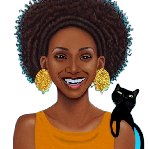 cartoon, pixel art, concept art, photorealistic, adult, black, woman, light transparent PNG cut-out