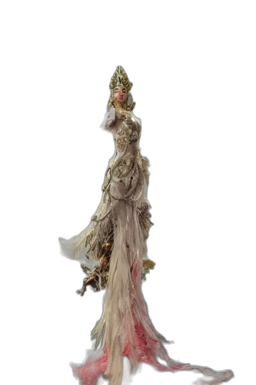 dress, staff, crown, jewelry transparent PNG cut-out