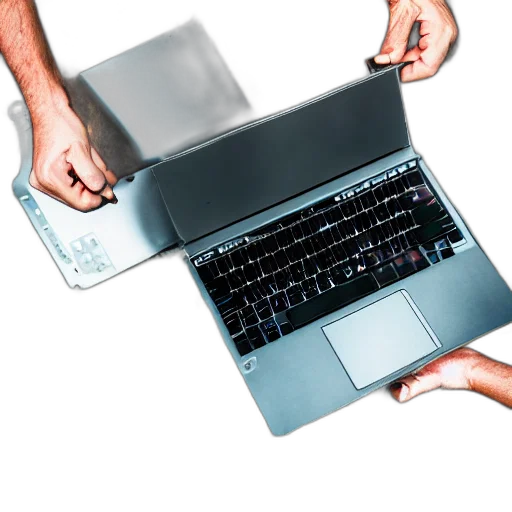 staff, laptop, mechanic, legs transparent PNG cut-out
