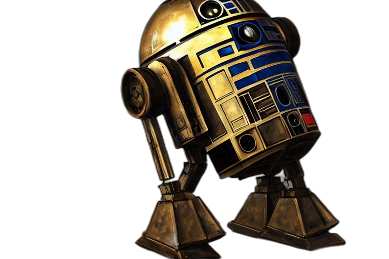 robot, 3d render, concept art, steampunk transparent PNG cut-out