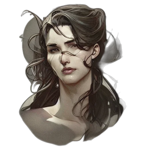 face, mask, staff, fantasy art transparent PNG cut-out