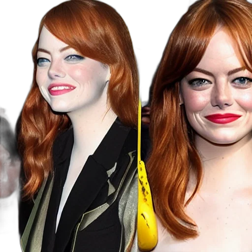 photorealistic, emma, stone, banana transparent PNG cut-out