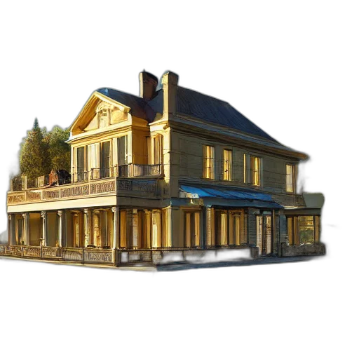 building, furniture, 3d render, concept art, photorealistic, city street, modern, country transparent PNG cut-out