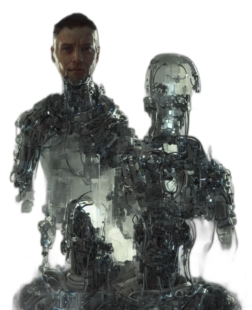 robot, mask, face, jacket transparent PNG cut-out
