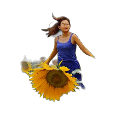 flower, umbrella, dress, 3d render, pixel art, photorealistic, concept art, girl transparent PNG cut-out