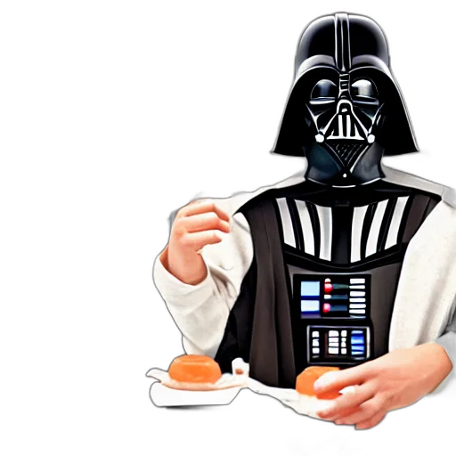 food, concept art, pixel art, photorealistic, darth, vador, working, dunkin transparent PNG cut-out