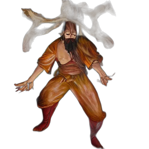 creature, staff, dragon, mask, concept art, fantasy art, 3d render, photorealistic transparent PNG cut-out