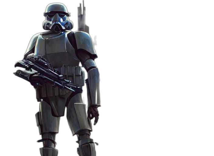 robot, concept art, 3d render, armor, plated, trooper, carrying, plasma transparent PNG cut-out