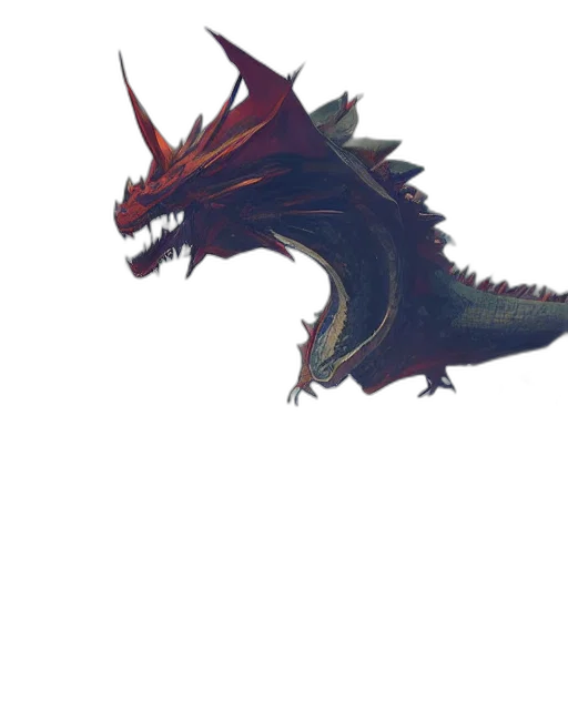 dragon, creature, animal, staff, concept art, fantasy art, pixel art, 3d render transparent PNG cut-out