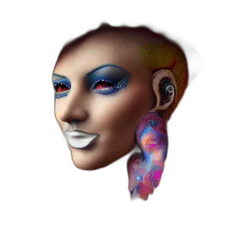 face, mask, creature, hair transparent PNG cut-out