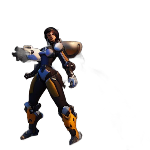 weapon, robot, jacket, staff transparent PNG cut-out