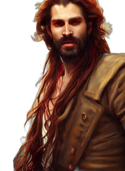 jacket, hat, hair, crown, fantasy art, photorealistic, oil painting, watercolor transparent PNG cut-out