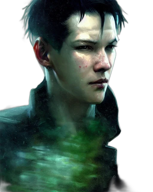 face, creature, concept art, photorealistic transparent PNG cut-out