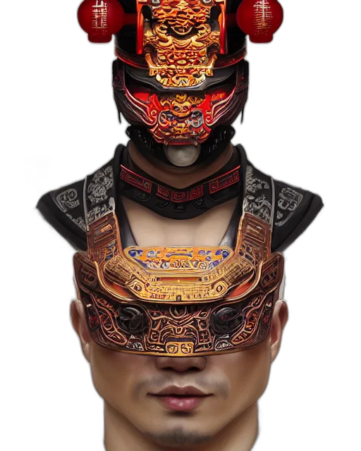 mask, face, crown, hat, cyberpunk, photorealistic, concept art, 3d render transparent PNG cut-out