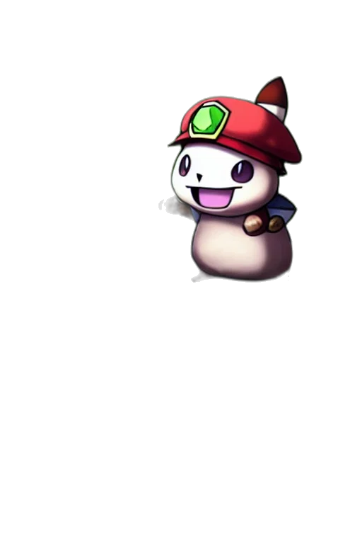 hat, staff, animal, creature, pixel art, concept art, 3d render, fantasy art transparent PNG cut-out
