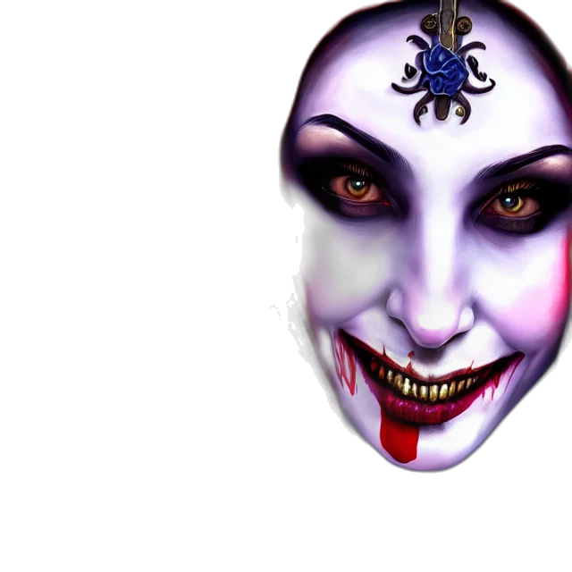 mask, face, creature, 3d render, fantasy art, concept art, photorealistic, female transparent PNG cut-out