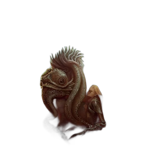 creature, dragon, animal, hair, 3d render, photorealistic, concept art, fantasy art transparent PNG cut-out