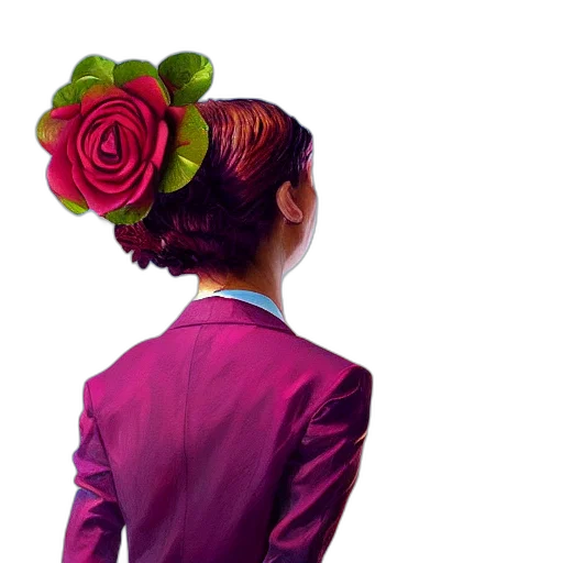 flower, crown, hat, dress, photorealistic, 3d render, oil painting, vaporwave transparent PNG cut-out