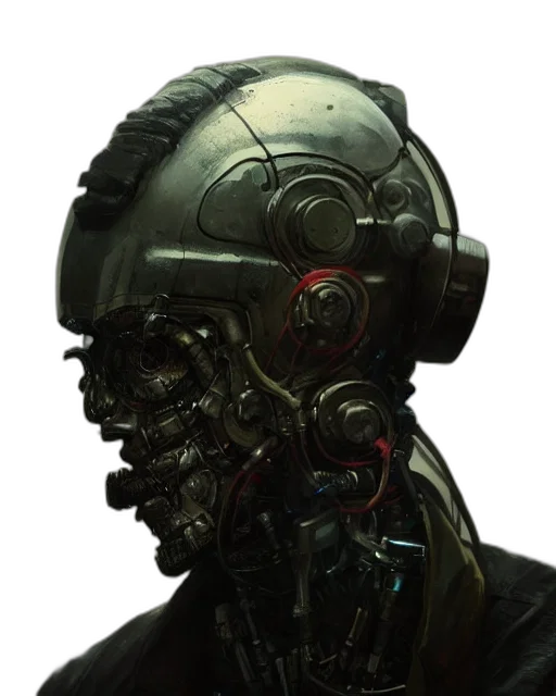 robot, mask, face, creature, cyberpunk, concept art, 3d render, comic book art transparent PNG cut-out