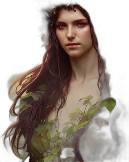 face, crown, fantasy art, photorealistic, concept art, oil painting, forest, fog transparent PNG cut-out