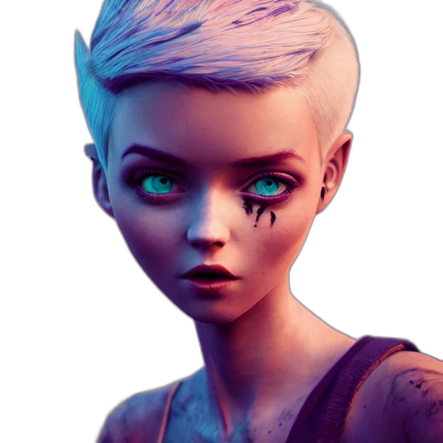 face, robot, creature, concept art, fantasy art, cyberpunk, comic book art, neon lights transparent PNG cut-out