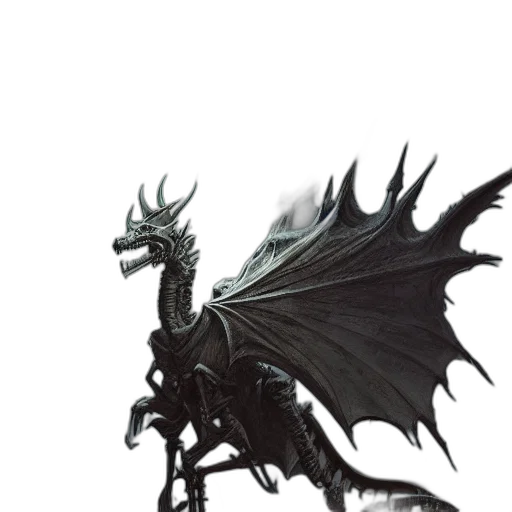 dragon, staff, weapon, creature transparent PNG cut-out