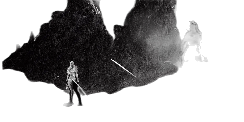sword, weapon, concept art, comic book art, fantasy art, outer space, fog, forest transparent PNG cut-out