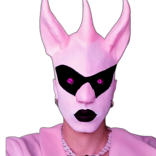 mask, creature, face, hat, 3d render, vaporwave, concept art, bad transparent PNG cut-out