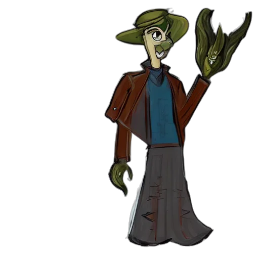 staff, creature, jacket, concept art transparent PNG cut-out