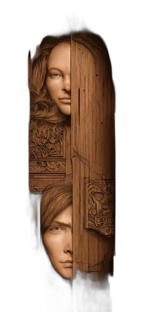 hair, face, sword, fantasy art transparent PNG cut-out