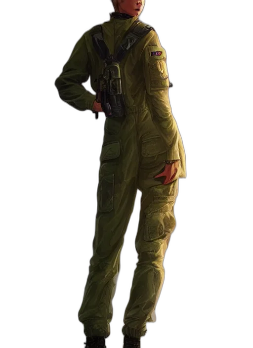 jacket, staff, weapon, face transparent PNG cut-out