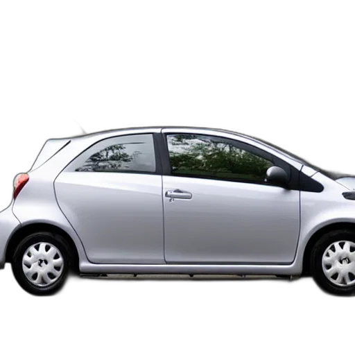car, 3d render, grey, toyota, yaris, 2008, sol transparent PNG cut-out