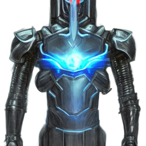 robot, staff, sword, concept art transparent PNG cut-out