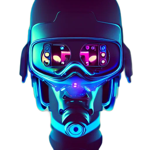 robot, mask, face, cyberpunk transparent PNG cut-out